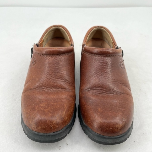 ARIAT Womens Side Zip Brown Leather Loafers Style # 95663 size: 6 - Picture 7 of 7